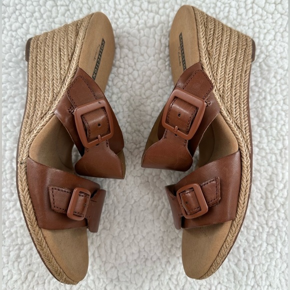 Clarks Collection Brown Lafley Devin Espadrille Wedge Sandal - Picture 4 of 7